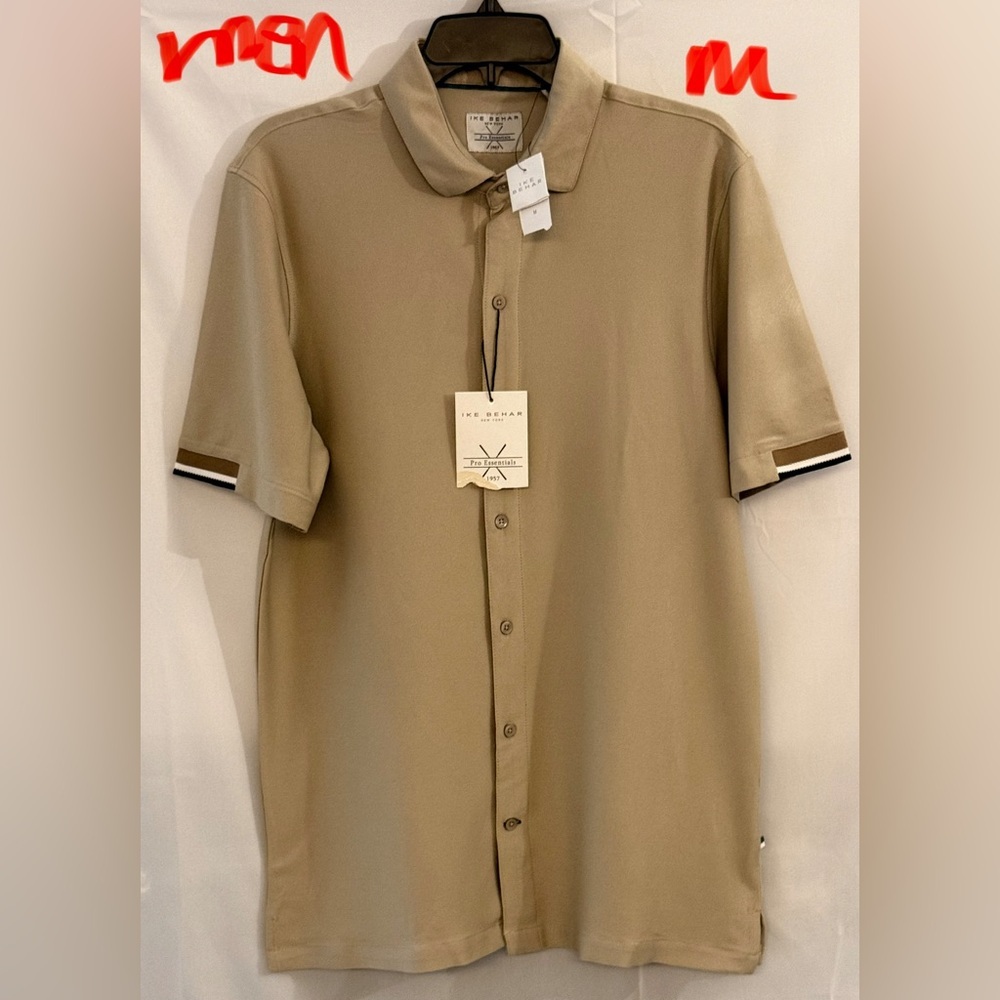 Ike Behar Men's Tan Short Sleeve Shirt
